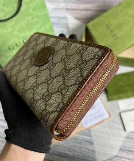 Alternative view of Gucci Ophidia GG Zip Around Wallet With Interlocking G Brown For Men 8in/19cm GG 673003 92TCG 8563