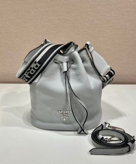 Prada Bucket Bag Grey For Women, Women’s Bags 9.8in/25cm