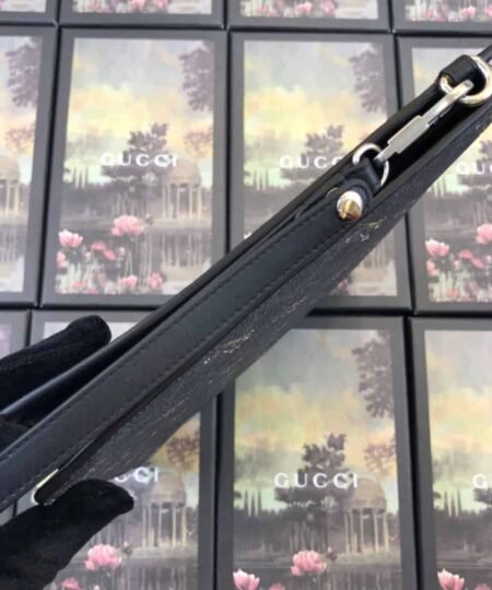 Alternative view of Gucci Tiger Print Pouch Light Grey Black For Men 12in/31cm GG