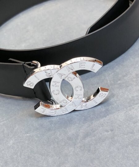 Alternative view of Chanel Belt With Double C Buckle Black With Full Silver Hardware Women Belt
