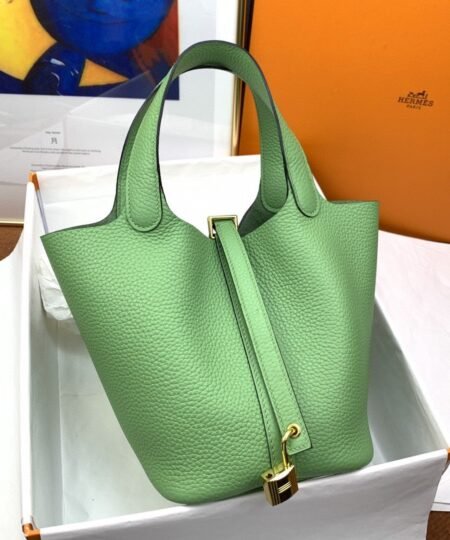 Hermes Picotin Lock 18 Bag Light Green With Gold-Toned Hardware For Women, Women’s Handbags 7.1in/18cm