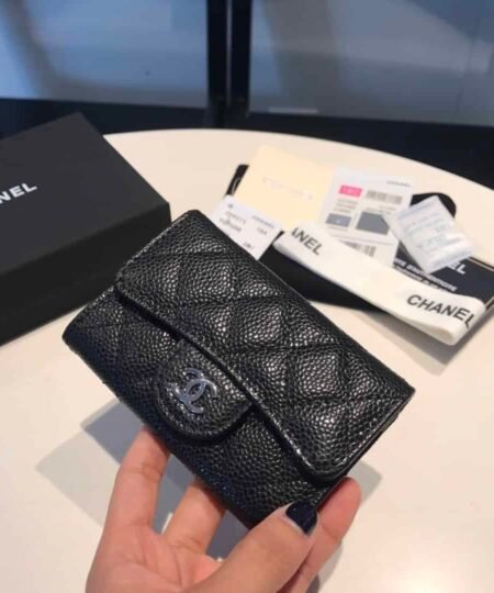 Alternative view of Chanel Classic Card Holder Silver Hardware Black For Women 4.5in/11.5cm