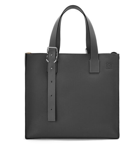Buckle Zip Tote In Soft Grained Black/Green For Women 14.4in / 36.5cm B692K99X02