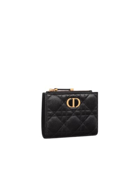 Dior Caro Dahlia Wallet Black For Women S2873UWHC_M900 11.5cm/4.5 inch
