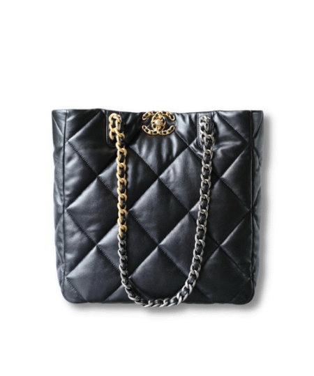 19 Shopping Bag Black/White For Women 14.6in/37cm AS3519