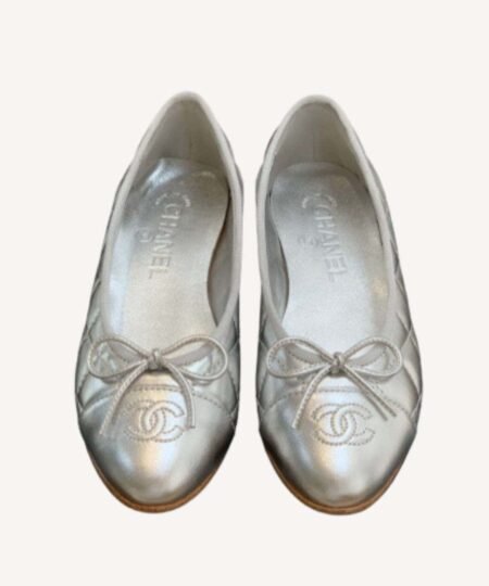 Chanel Ballet Flats Silver For Women