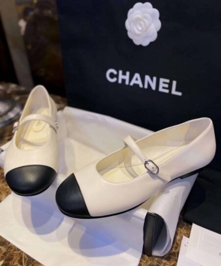 Alternative view of Chanel Interlocking CC Logo Mary Jane Flats White For Women