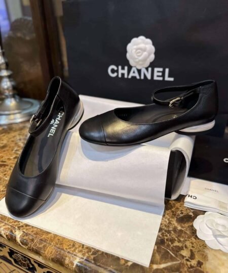 Alternative view of Chanel Mary Jane Flats Pearl Black For Women