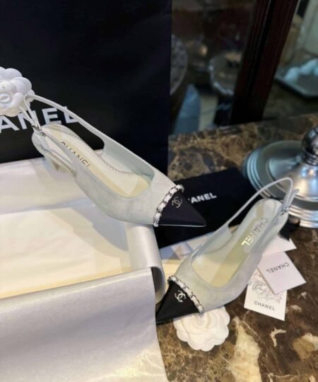 Alternative view of Chanel Patent Slingback Pumps Light Grey For Women