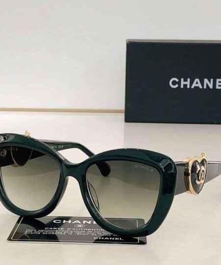 Chanel Plastic Sunglasses Green For Women