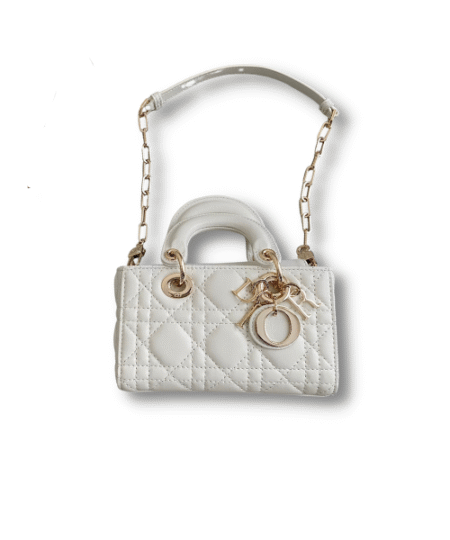 Micro Lady D-Joy Bag White/Pink/Black For Women 6in/16cm S0910ONGE_M030