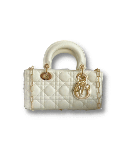 Small Lady D-Joy Bag White/Pink/Black For Women 9in/22cm M0613ONGE_M030