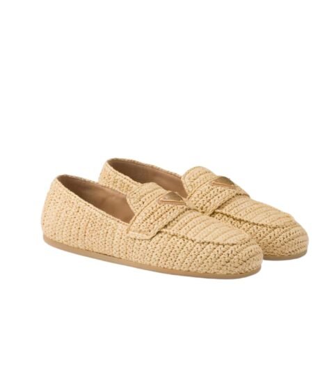 Prada Crochet Loafers Beige For Women 1D437N_2C2T_F0018_F_005