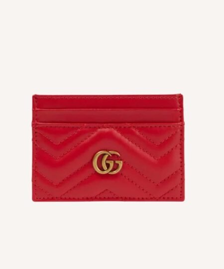 Gucci GG Marmont Keychain Wallet Red For Women 3.9 in/ 10 cm