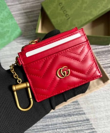 Alternative view of Gucci GG Marmont Keychain Wallet Red For Women 3.9 in/ 10 cm