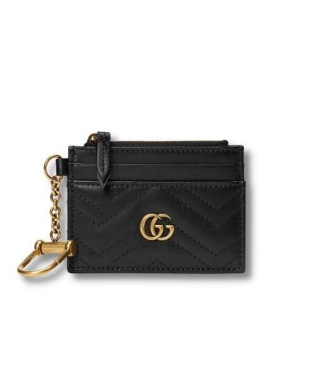 GG Marmont Keychain Wallet Black/Beige/ Red For Women‎ 627064 DTDHT 1000 3.9 in/ 10 cm