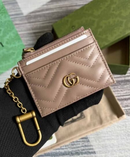 Alternative view of Gucci GG Marmont Keychain Wallet Beige For Women 3.9 in/ 10 cm