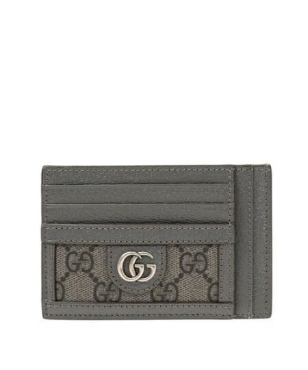 Gucci Ophidia Card Case Supreme Canvas Grey For Men 4.7in/12cm 732018 UULBN 1244
