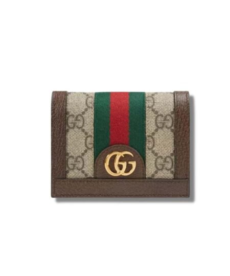 Gucci Ophidia GG Card Case Wallet Supreme Canvas Beige For Women 4.5in/11cm 523155 96IWG 8745