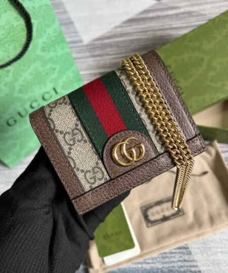 Alternative view of Gucci Ophidia GG Card Case Wallet Supreme Canvas Beige For Women 4.5in/11cm 523155 96IWG 8745