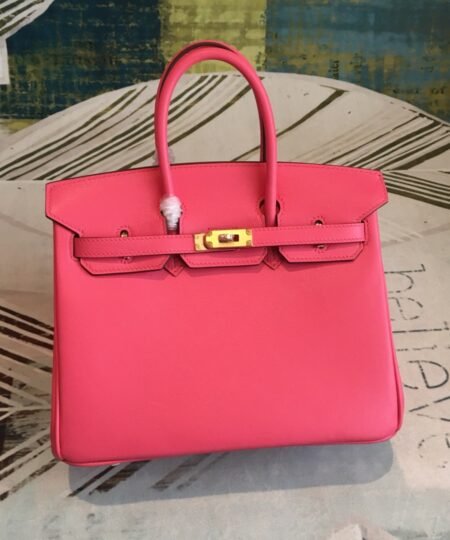 Hermes Birkin Dark Pink For Women Gold Toned Hardware 9.8in/25cm