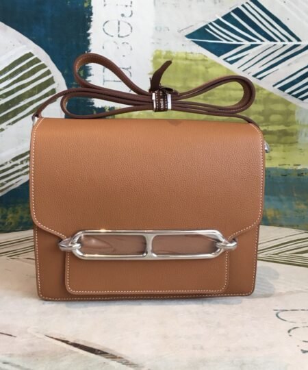 Hermes Mini Evercolor Sac Roulis 19 Brown Palladium Hardware For Women 9in/23cm
