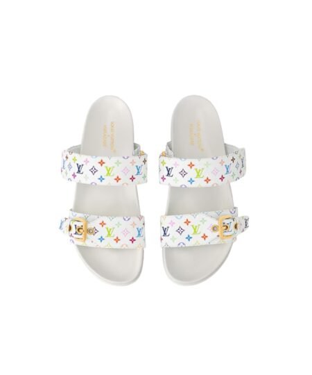 Louis Vuitton LV x TM Bom Dia Flat Comfort Mule Multicolored Blanc For Women – 1AGXU3