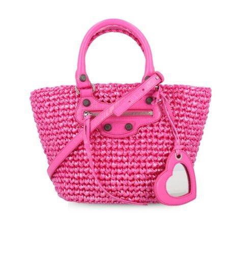 Balenciaga Le Cagole Small Panier Tote Bag Pink For Women 11 Inches/ 28 Cm 7861872AA19