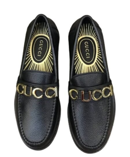 Gucci Loafer With Logo Gucci Black For Men