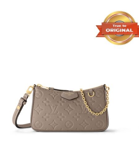 [True-to-ORIGINAL] Louis Vuitton Easy Pouch On Strap Monogram Empreinte Crème Grey For Women‎ 7.5in/19cm