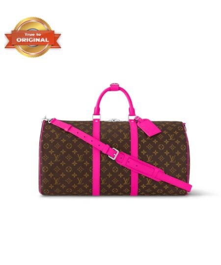 [True-to-ORIGINAL] Louis Vuitton Keepall Bandoulière 50 Bag Pink For Women 19,7in/50cm M46773