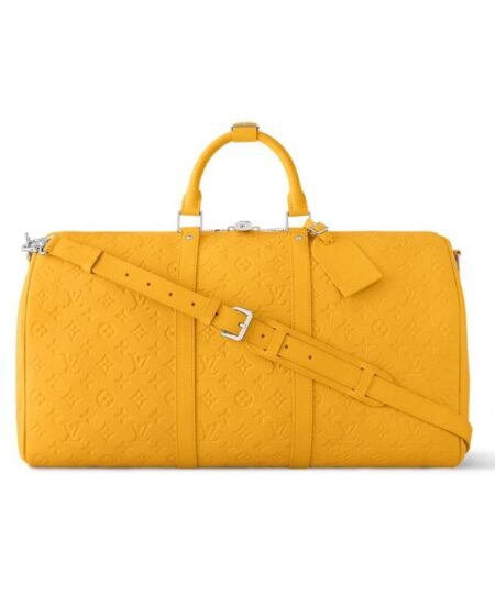 Louis Vuitton Keepall Bandouliere 50 Yellow Bag For Men M23748- 19.7 Inches/ 50 Cm