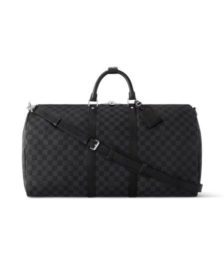 Louis Vuitton Keepall Bandoulière 55 Bag Black For Men 21,7in/55cm N41413