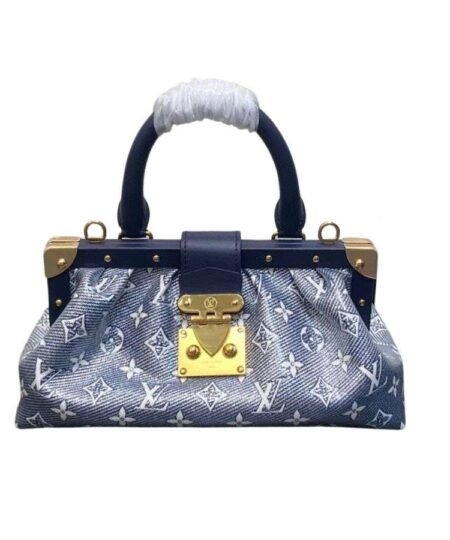 Louis Vuitton Monogram Clutch Handbag Blue For Women 11in/28cm