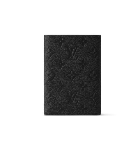 Louis Vuitton Passport Cover Monogram Empreinte Leather Wallet Black For Men 3,9in/10cm M63914