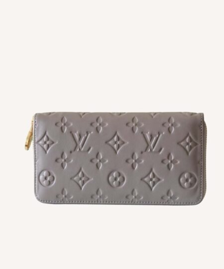 Zippy Wallet Monogram Embossed Light Brown For Women 8.1in/20cm