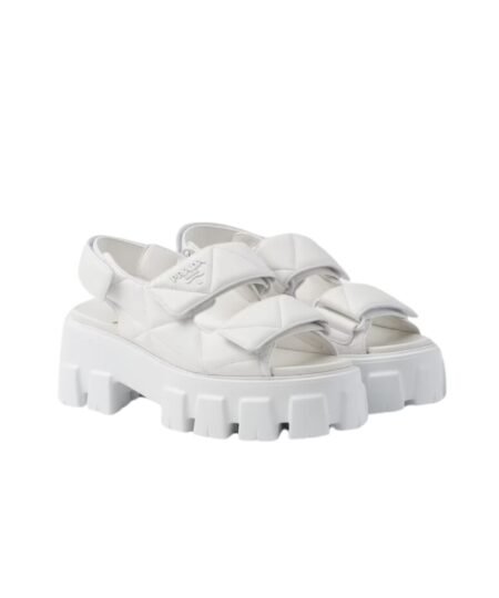 Prada Monolith Nappa Sandals White For Women 1X439N_038_F0009_F_055