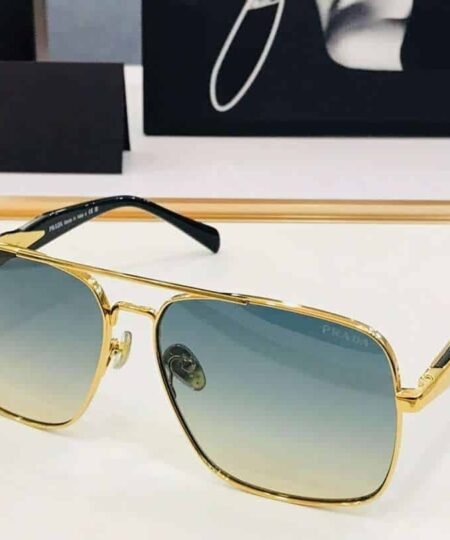 Prada Letter Logo Sunglasses Gold For Women
