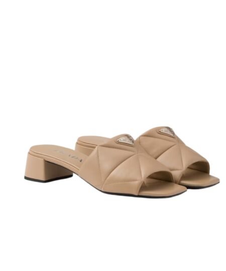 Prada Quilted Nappa Slides Beige For Women 1XX656_038_F0036_F_035