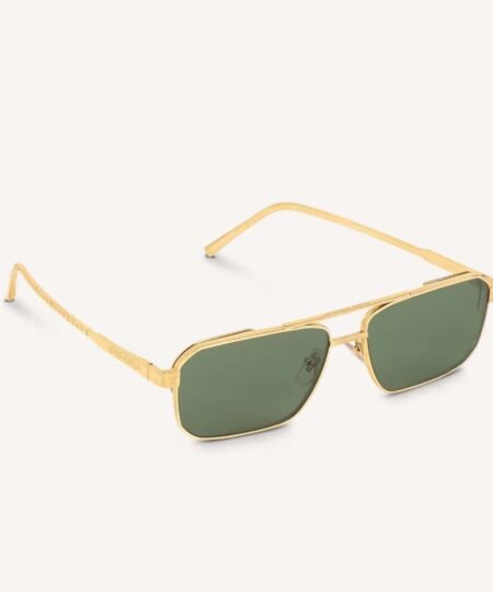 Louis Vuitton Rise Metal Square Sunglasses Gold For Women Z1976U