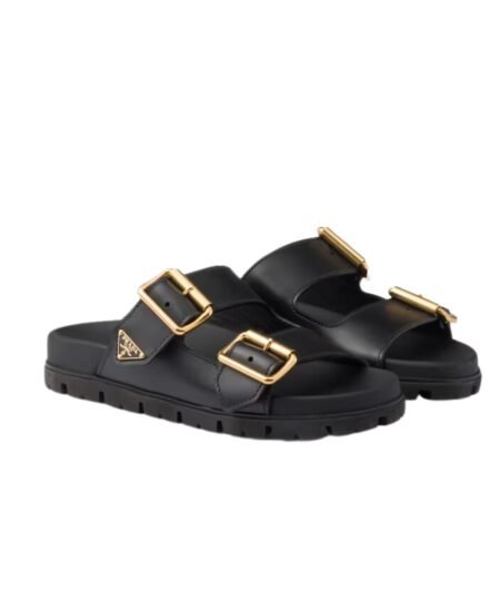 Prada Strap Slides Black For Women 1XX692_3LEM_F0002_F_020
