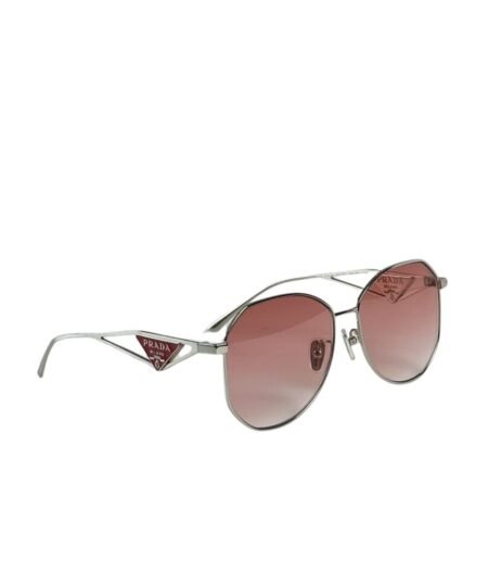 Prada Sunglasses With Triangle Logo Silver For Women