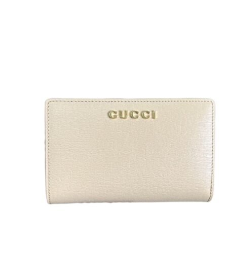 Gucci Zip Around Wallet With Cript Beige For Women 18.5cm / 7.3in