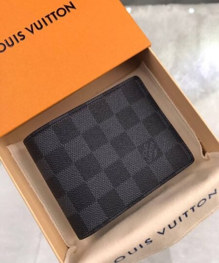 Louis Vuitton Slender Wallet Damier Graphite Canvas For Men 4.3in/11cm LV N63261
