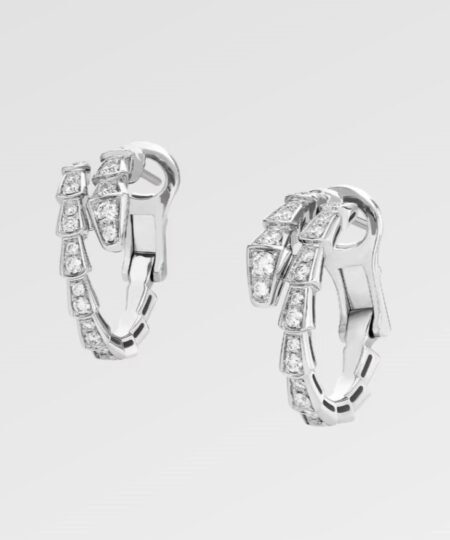 Bvlgari Serpenti Viper Earrings White Gold For Women 358360
