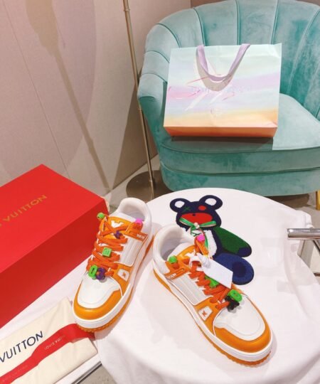 Louis Vuitton Women’s LV Trainer Sneaker Orange For Women LV