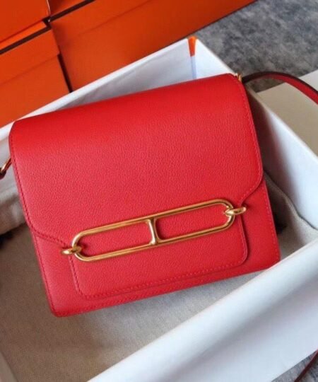 Hermes Evercolor Sac Roulis 23 Red For Women, Women’s Handbags, Shoulder Bags 9in/23cm