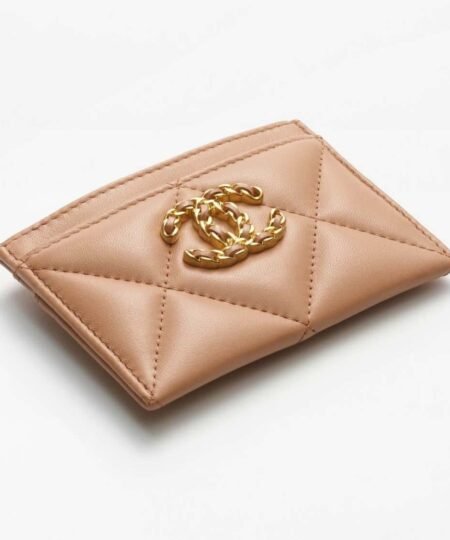 Alternative view of Chanel 19 Card Holder Dark Beige For Women 4.4in/11.2cm AP1167 B04852 NZG77