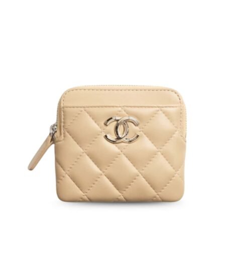 Chanel Zipped Coin Purse Beige 4.1in/10.5cm For Women AP4196 B17694 NZG75