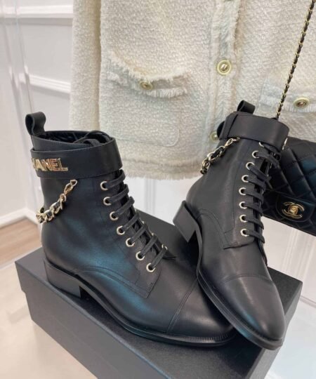 Alternative view of Chanel Women's Lace-Up With Chain Black For Women 1.5in/4cm